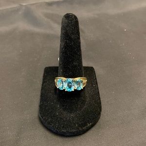 Blue Topaz Sterling Silver Ring Size 7 1/2